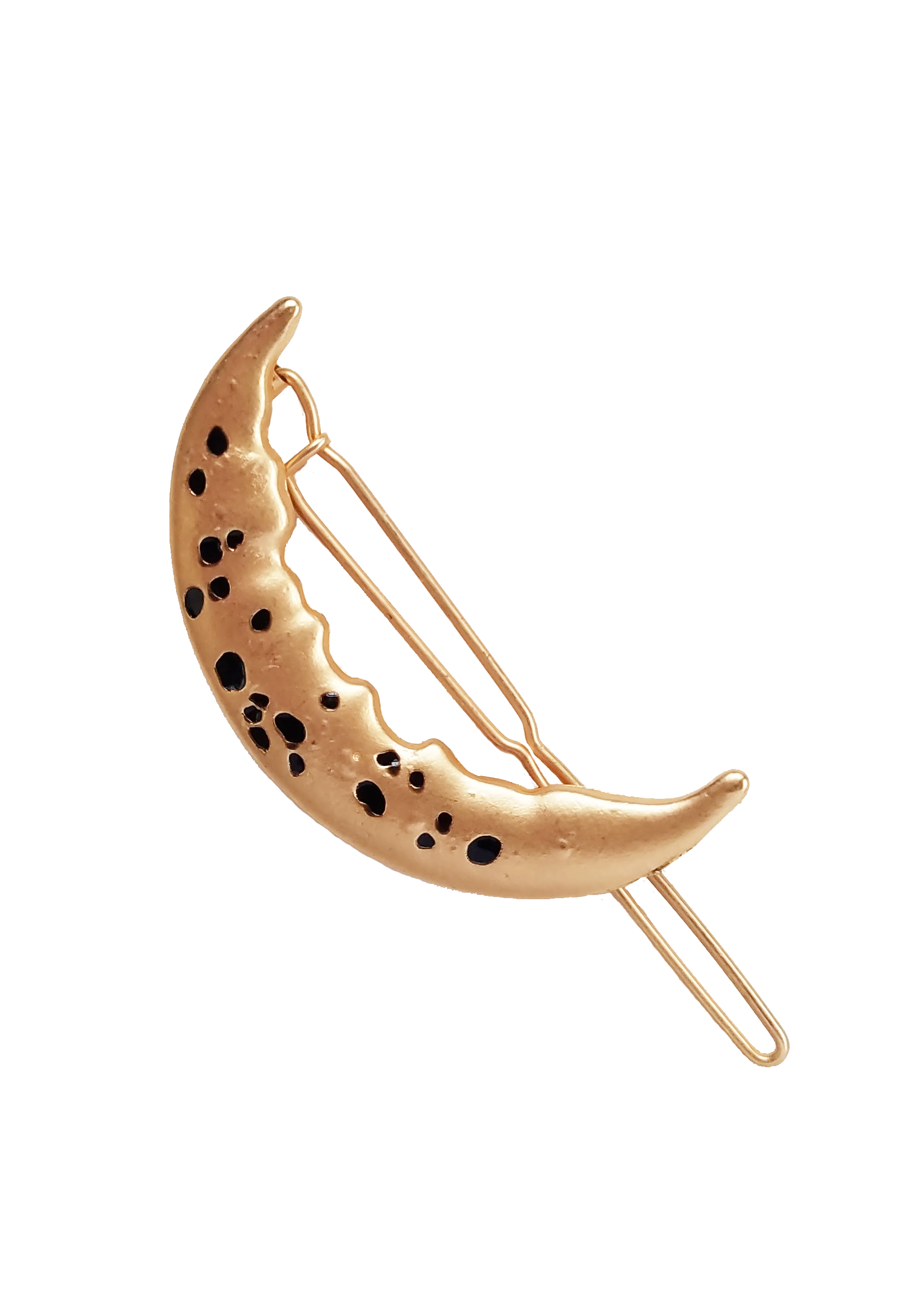 Vintage Crescent Moon Hair Clip - Cream Crescent Moon Hair Clip – Mementomoridesignsnyc main image 3