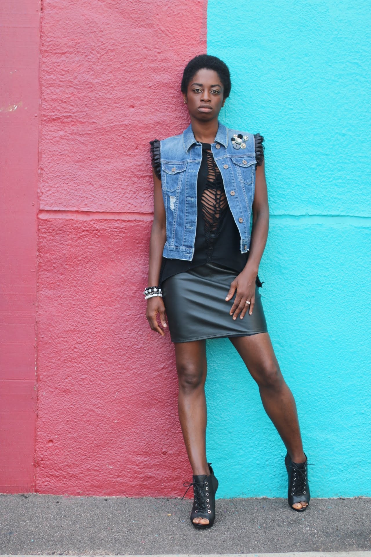 Altered DIY Thrifted Edgy Festival Denim Jacket - One of a Kind 