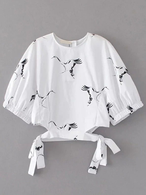 Birds Flyin' High Cut Out Top