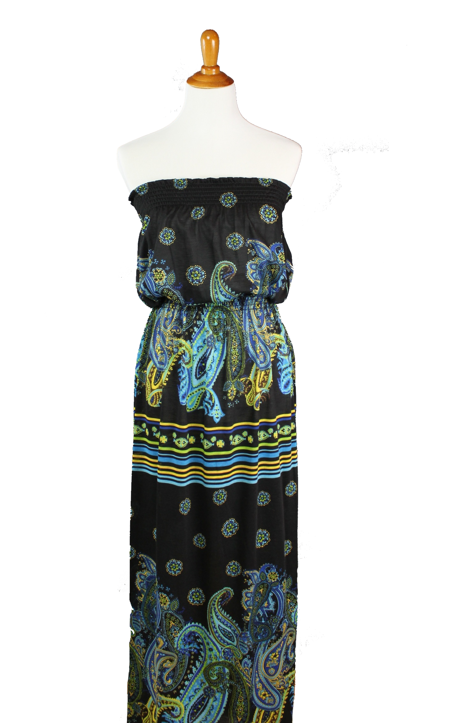 Paisley Strapless Maxi Dress