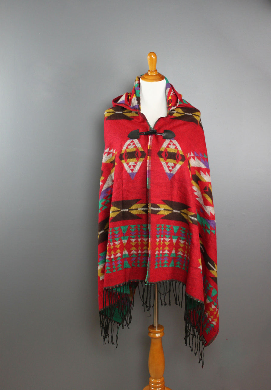 Boho Aztec Printed Poncho