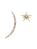 A New Moon Mismatched Moon & Star Earring Set