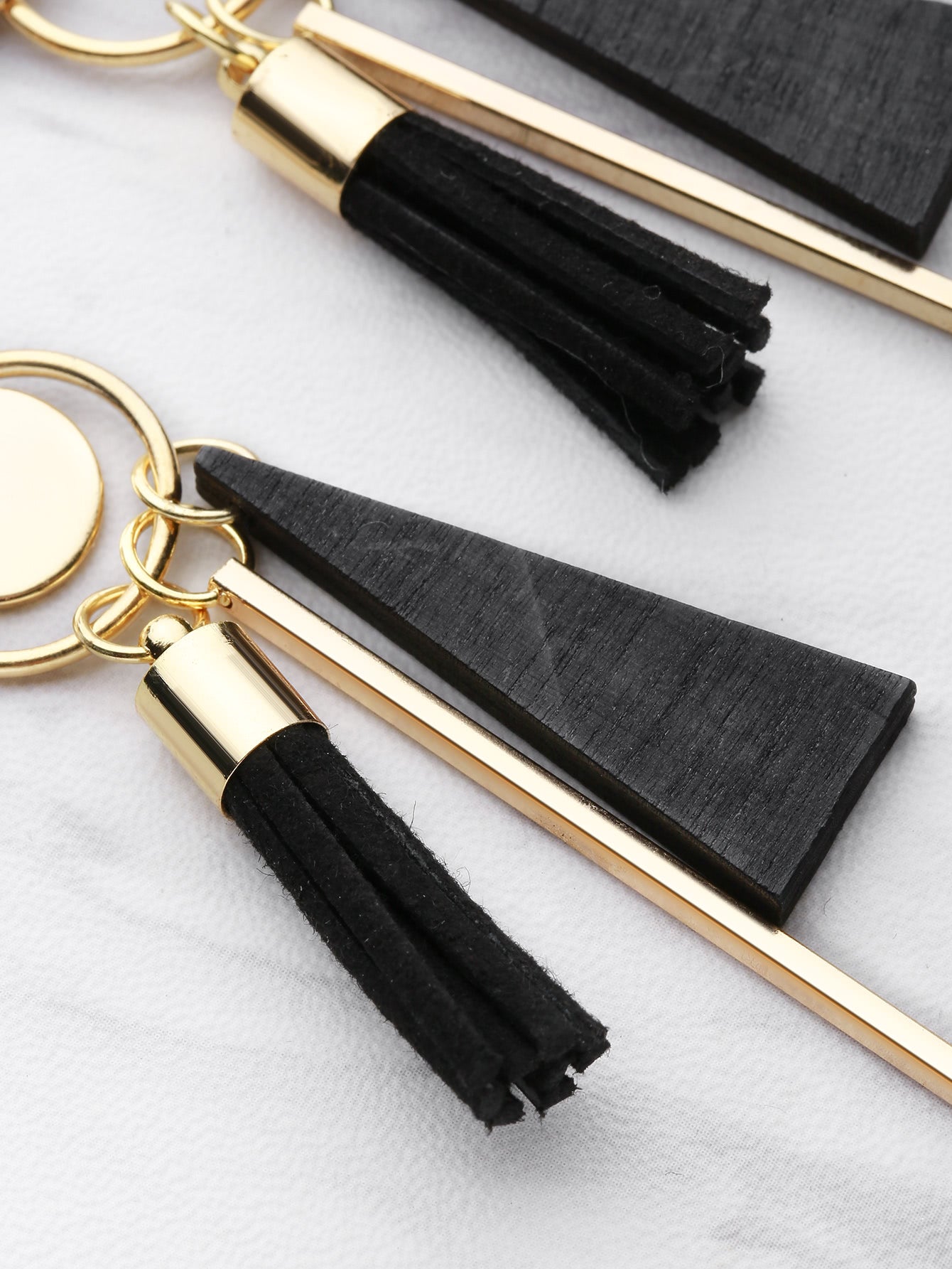 Moving Parts Black & Gold Earrings