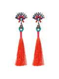 Tuareg Tassel Earrings - Orange