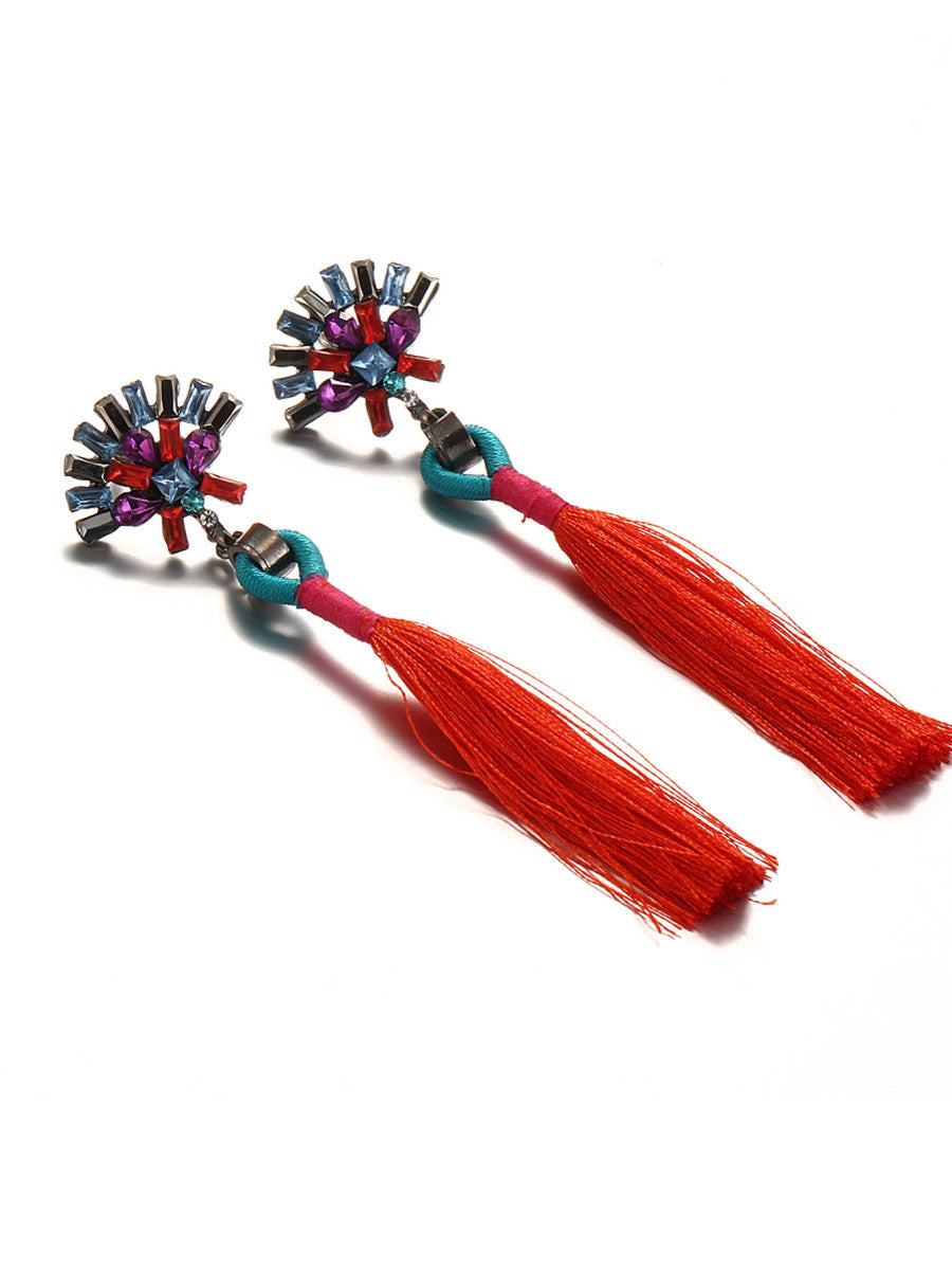 Tuareg Tassel Earrings - Orange