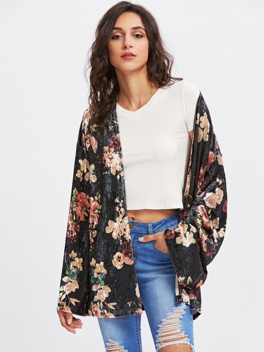 Velvet Kitty Kimono