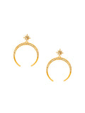 Alqamar Rhinestone Moon Horn earrings - Gold