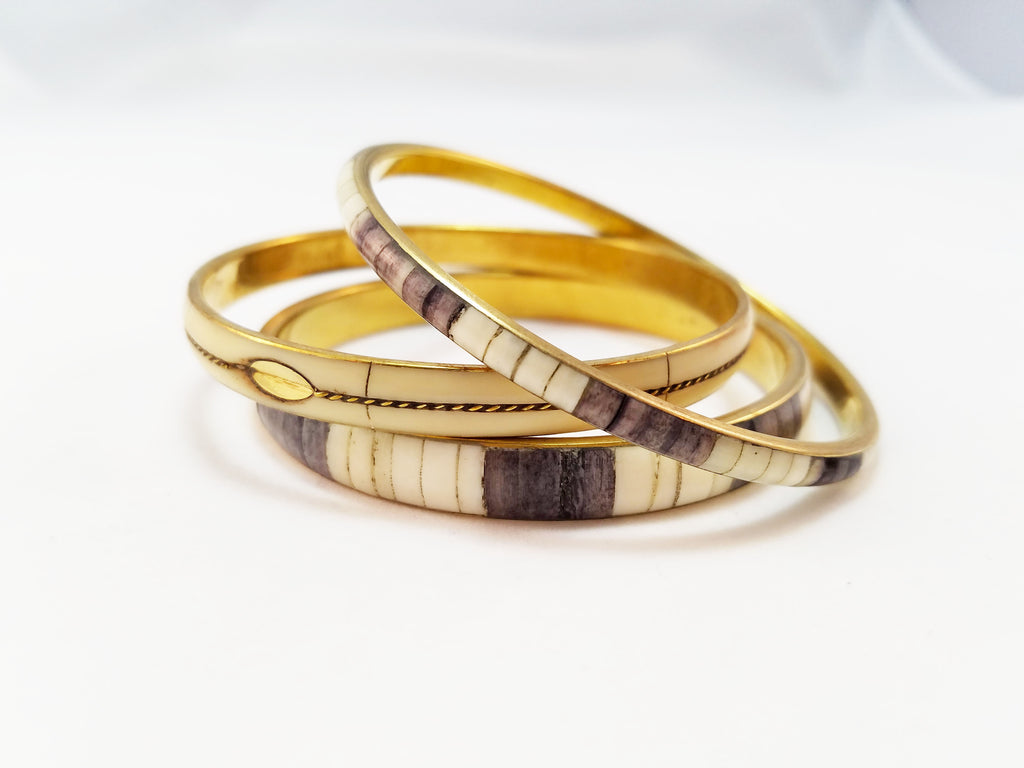 Touch the Sky Bracelets - Medium Blue/Grey or Cream/Gold (3 options)