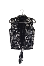 Altered Sequined Tie Front Vest One-of-a-kind