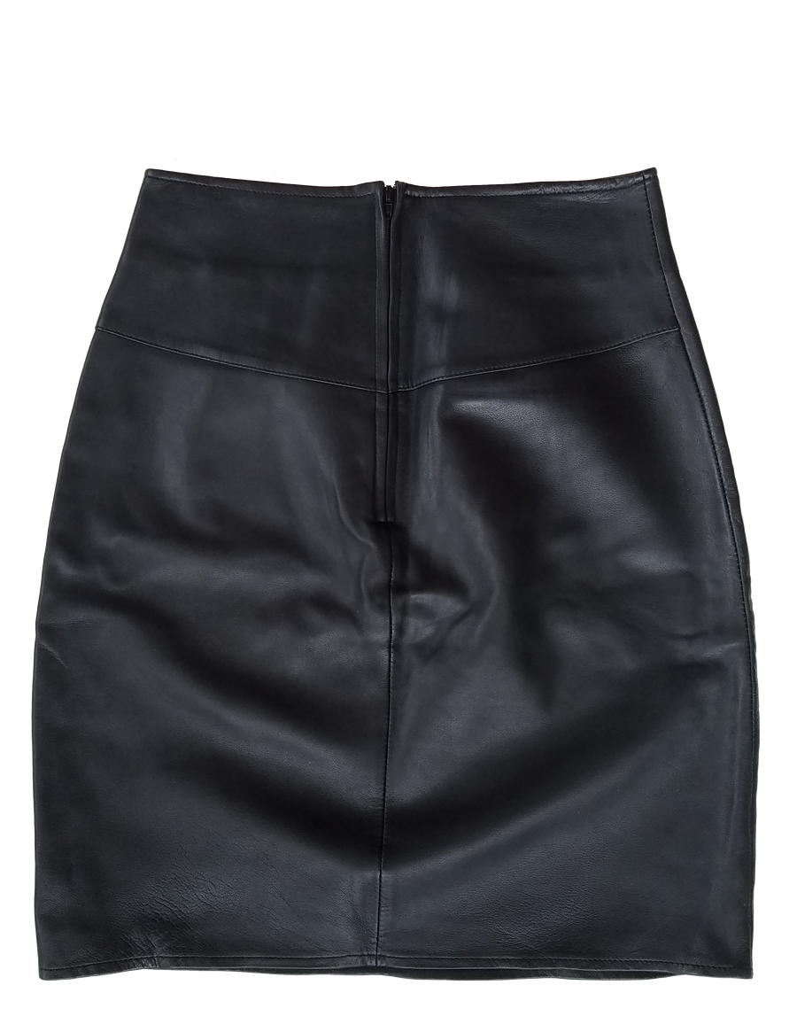 Vintage 90's Black Leather Mini Skirt