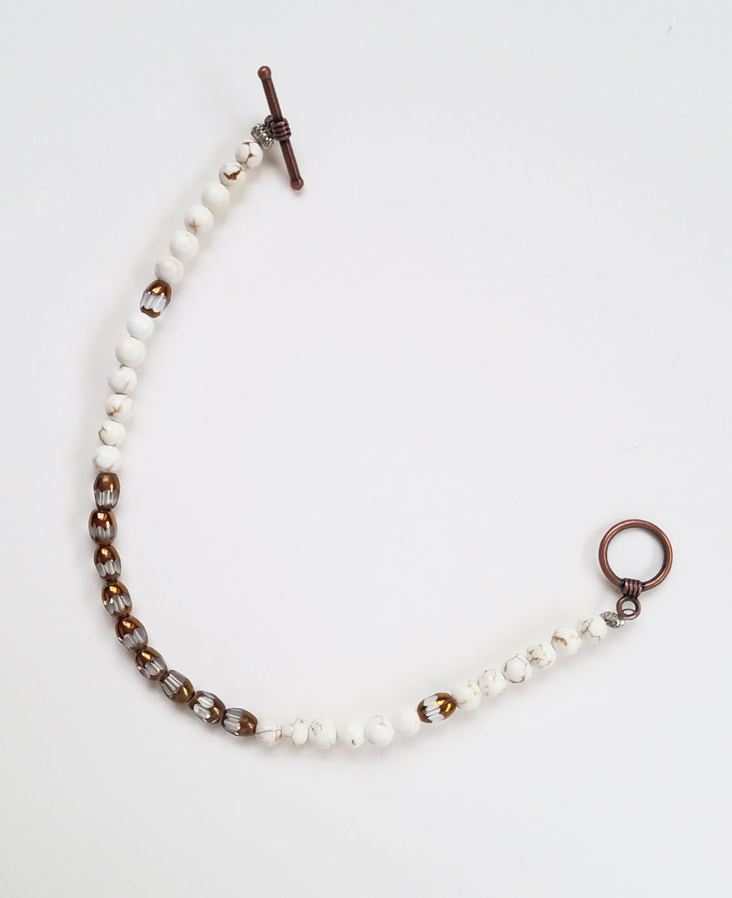 Moon Parting Ways Cream & Bronze Bracelet