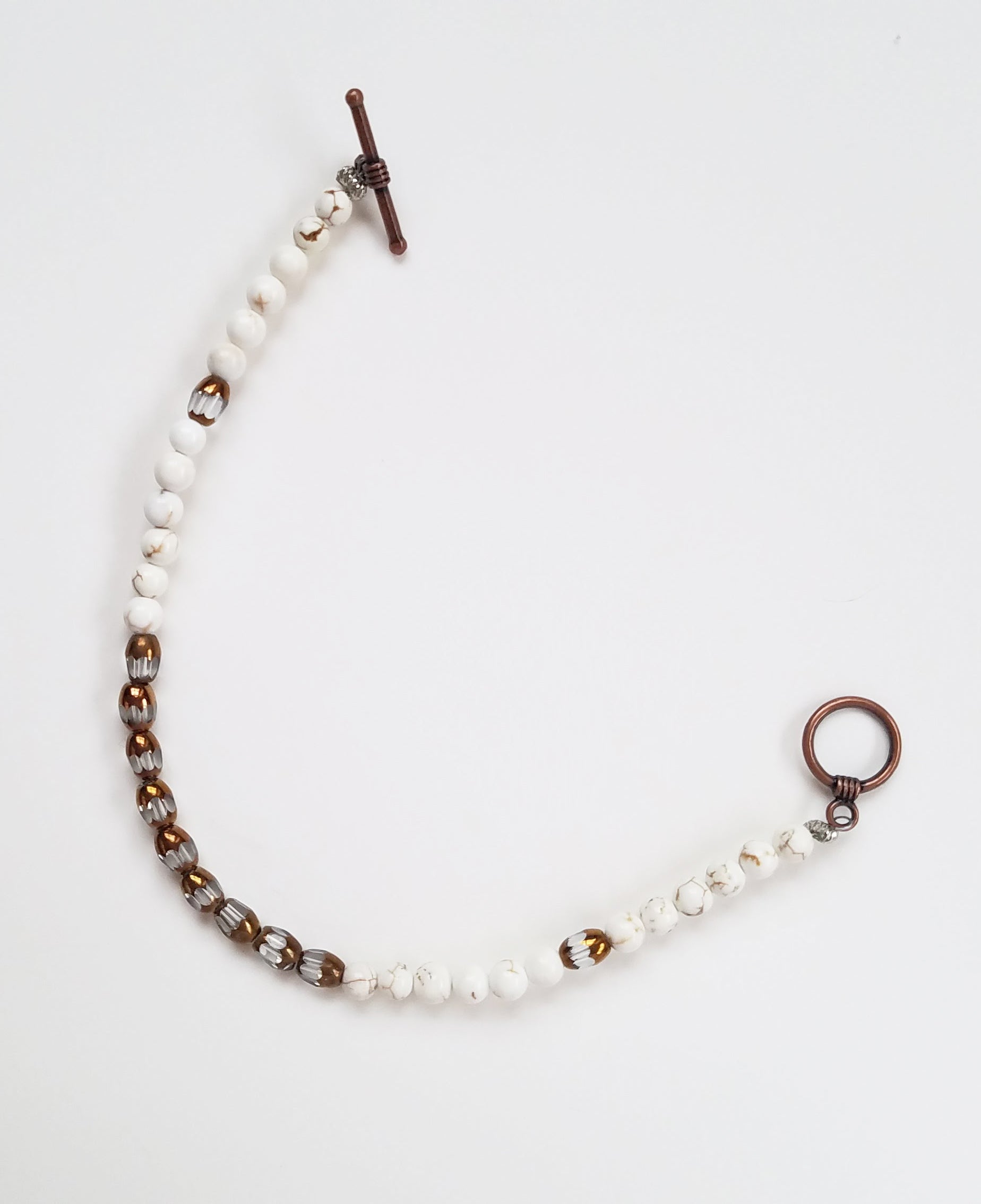 Moon Parting Ways Cream & Bronze Bracelet