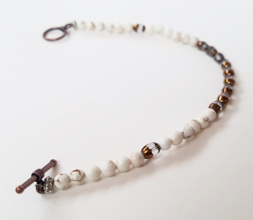 Moon Parting Ways Cream & Bronze Bracelet