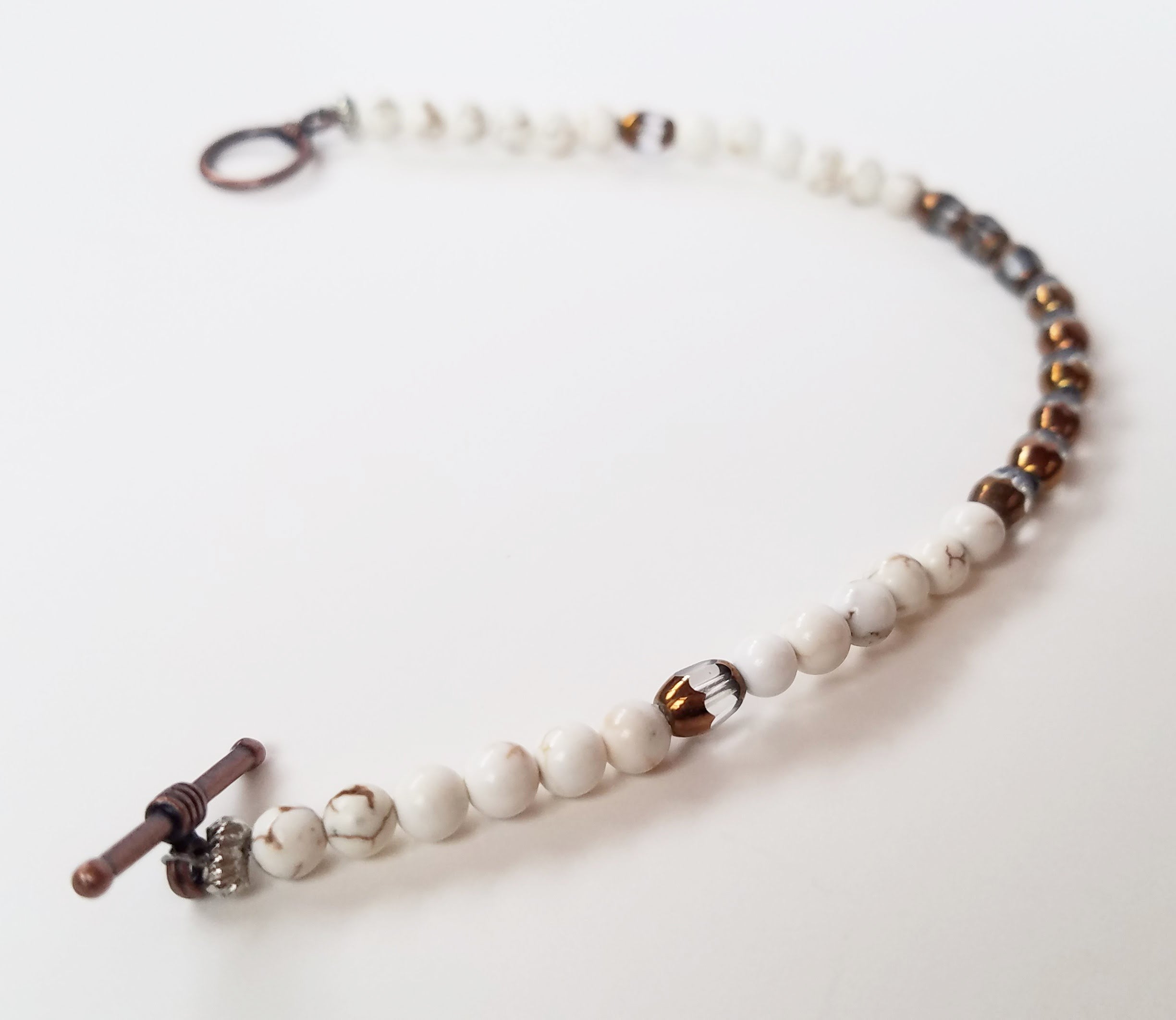 Moon Parting Ways Cream & Bronze Bracelet