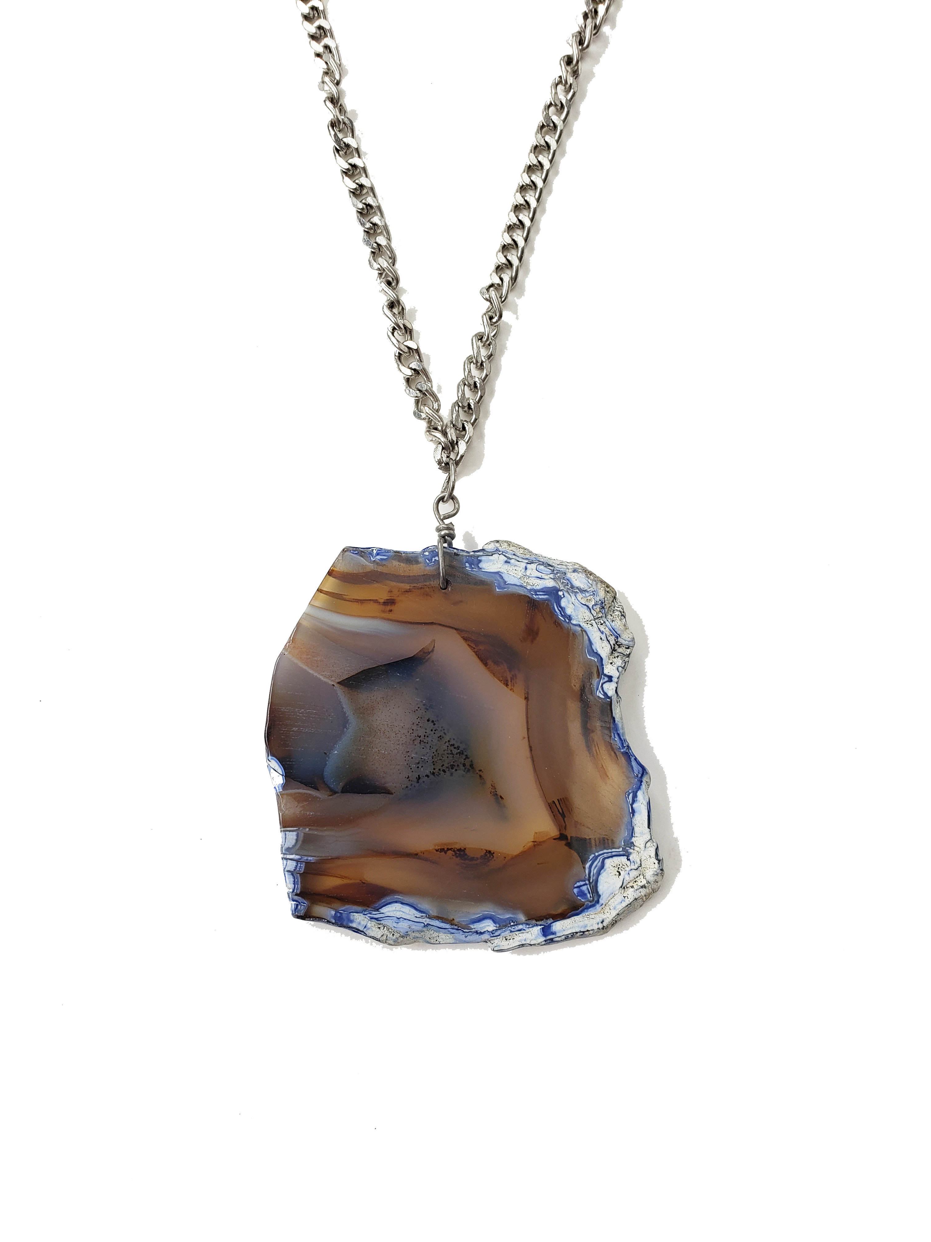 Rock Steady Agate Slice Necklace