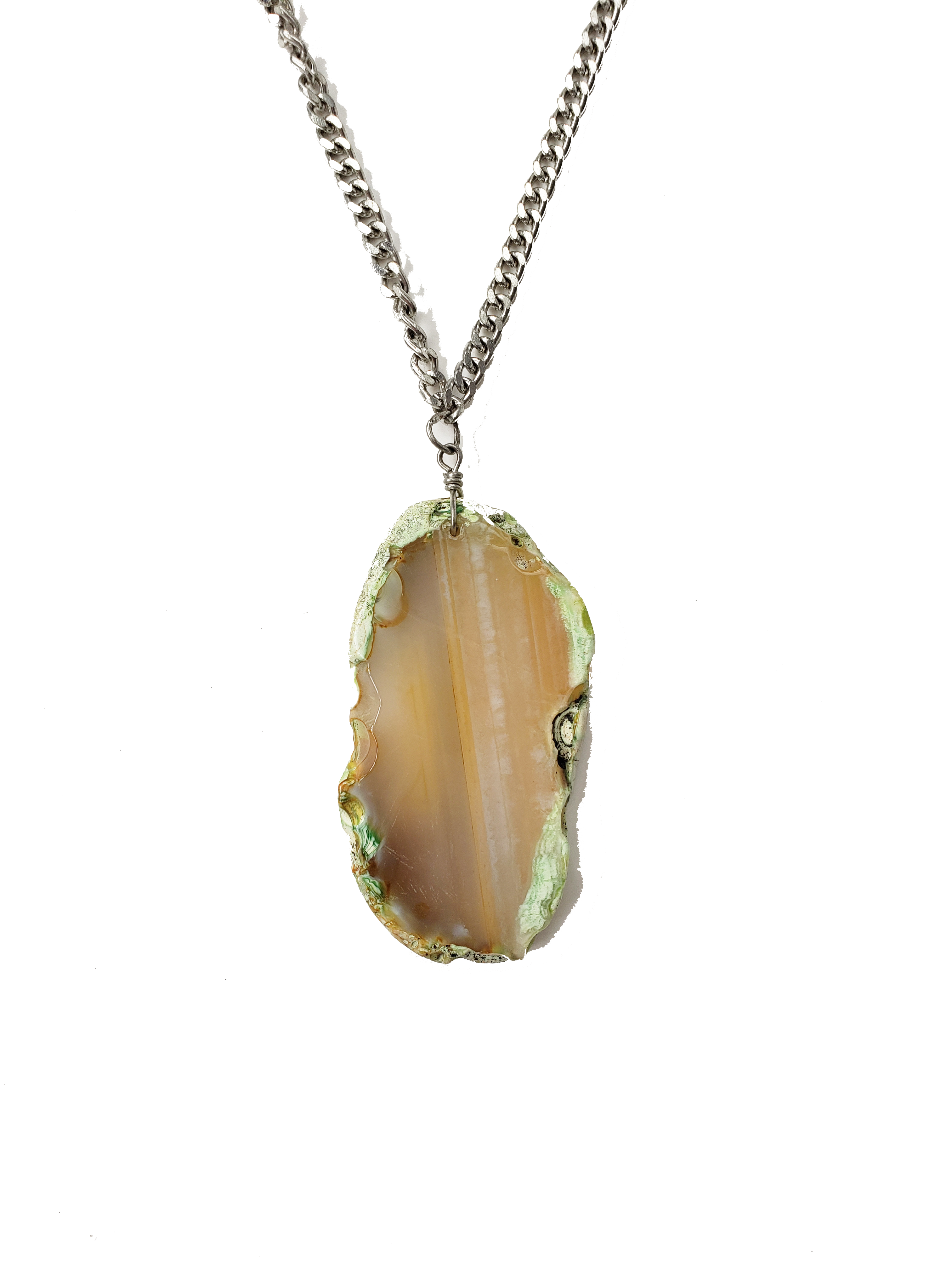 Rock Steady Agate Slice Necklace