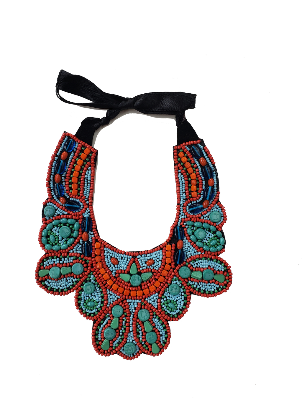 Namibia Tribal Beaded Bib Necklace