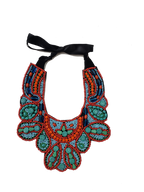 Namibia Tribal Beaded Bib Necklace