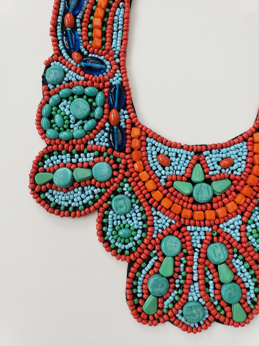 Namibia Tribal Beaded Bib Necklace