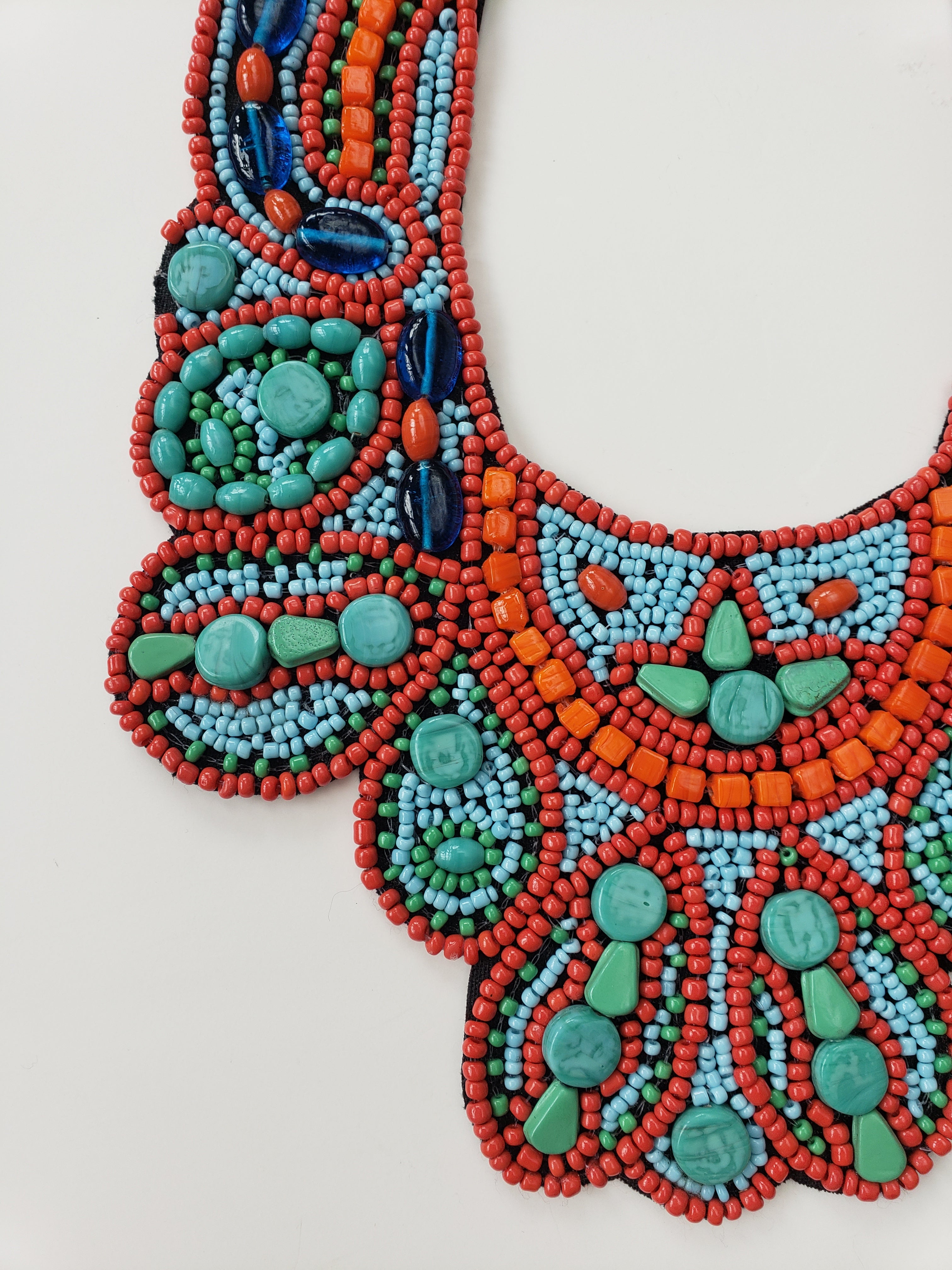 Namibia Tribal Beaded Bib Necklace