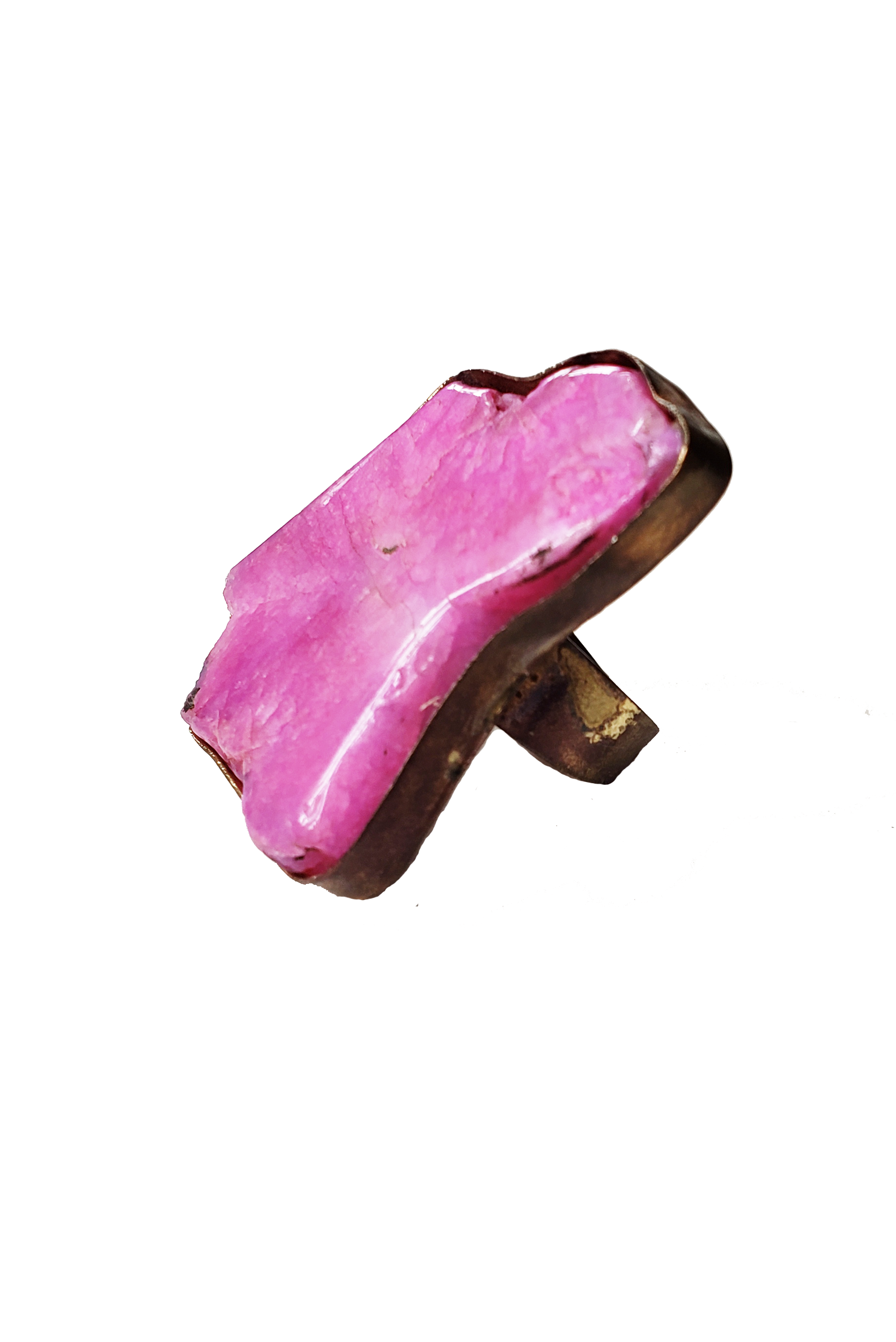 Edge of the Moon Dyed Agate Slice Ring