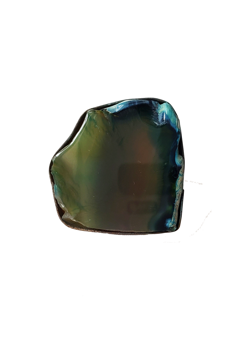 Edge of the Moon Dyed Agate Slice Ring