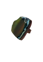 Edge of the Moon Dyed Agate Slice Ring