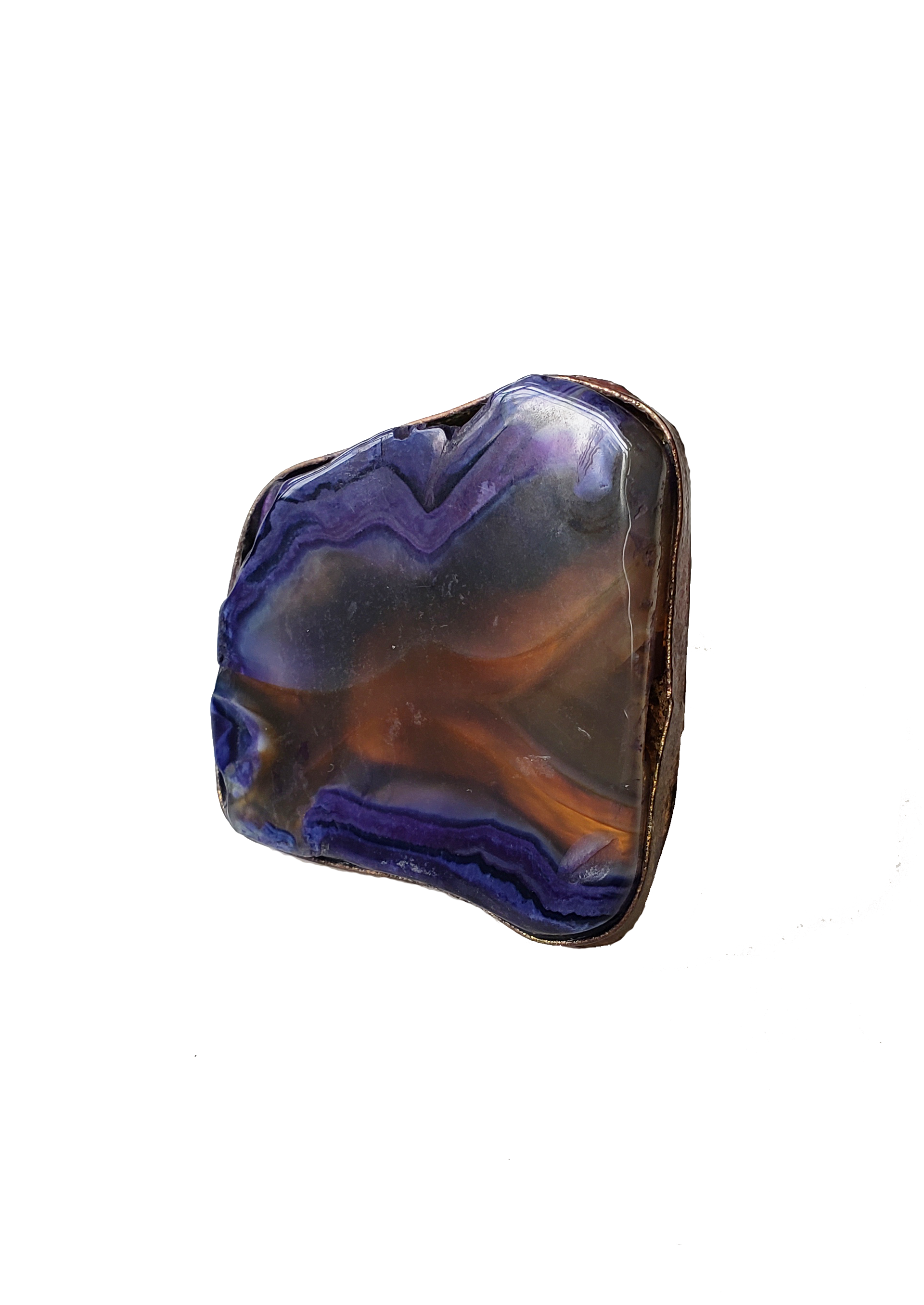 Edge of the Moon Dyed Agate Slice Ring