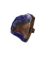 Edge of the Moon Dyed Agate Slice Ring
