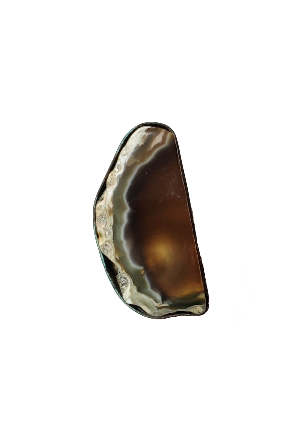 Edge of the Moon Dyed Agate Slice Ring