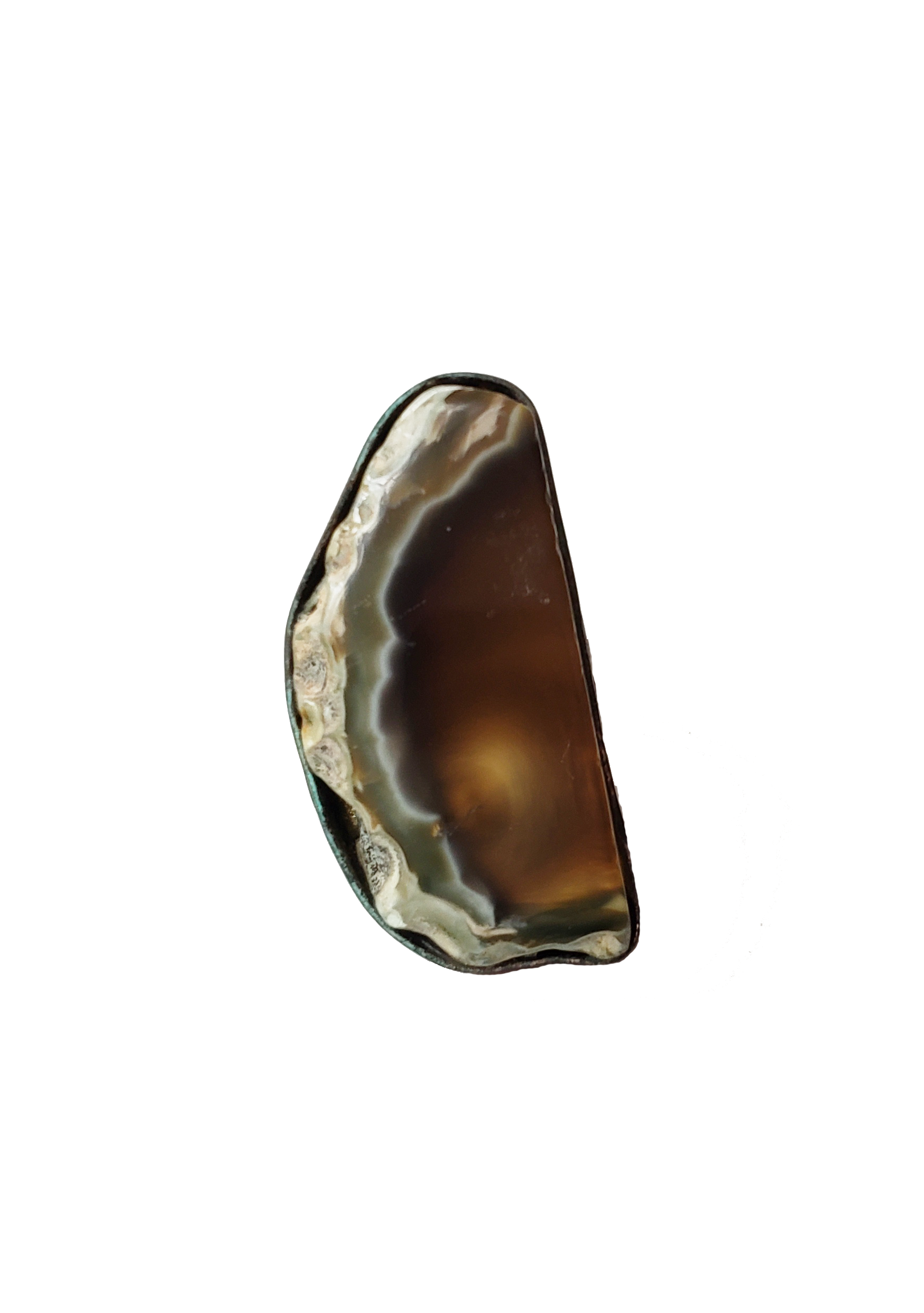 Edge of the Moon Dyed Agate Slice Ring