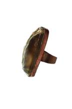 Edge of the Moon Dyed Agate Slice Ring