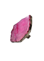 Edge of the Moon Dyed Agate Slice Ring