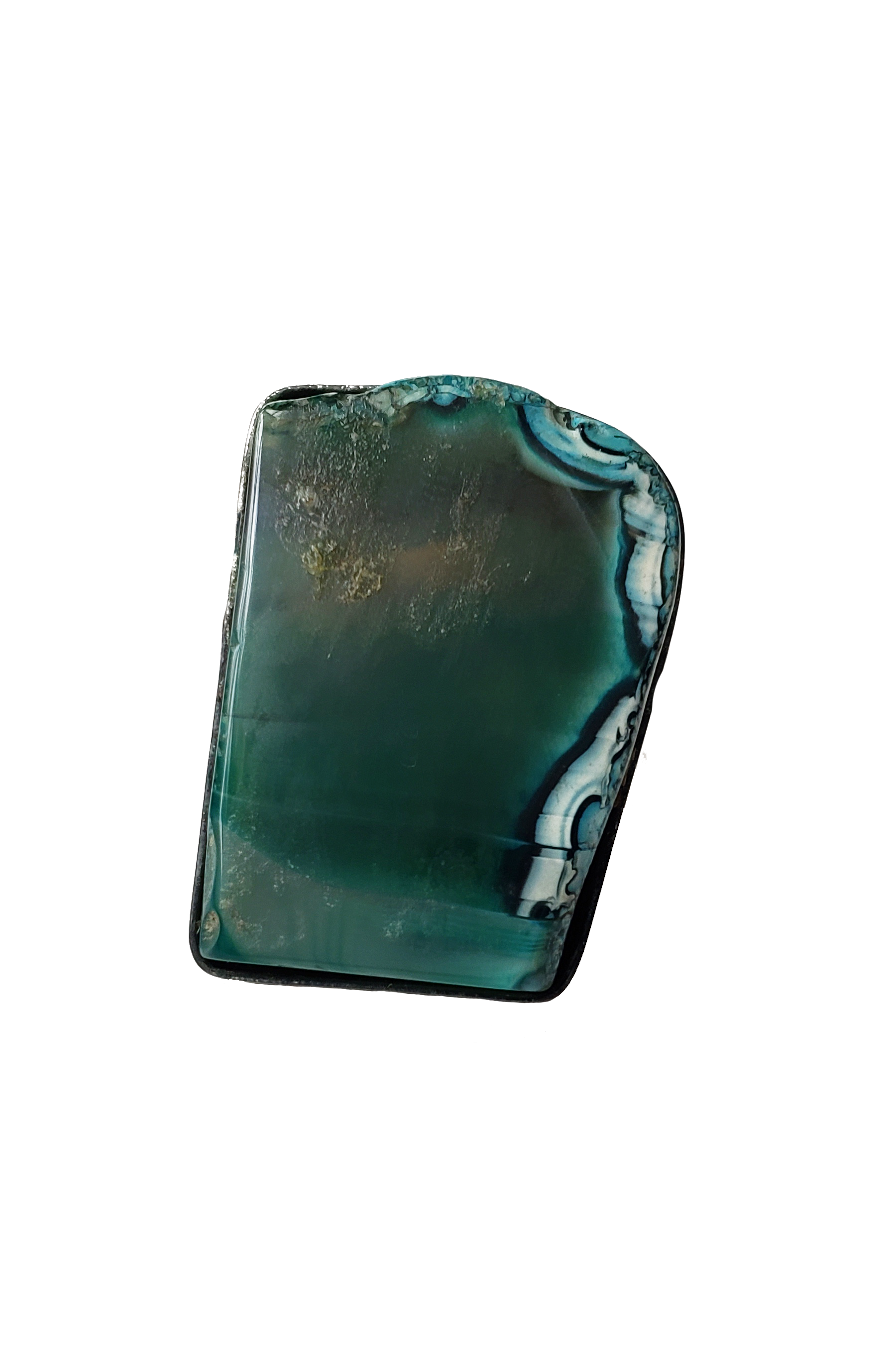 Edge of the Moon Dyed Agate Slice Ring