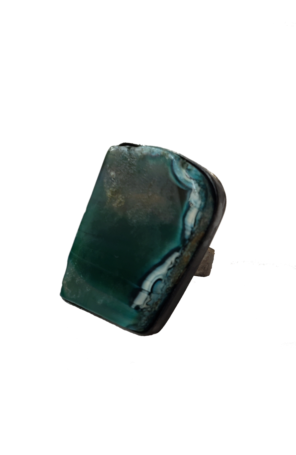 Edge of the Moon Dyed Agate Slice Ring