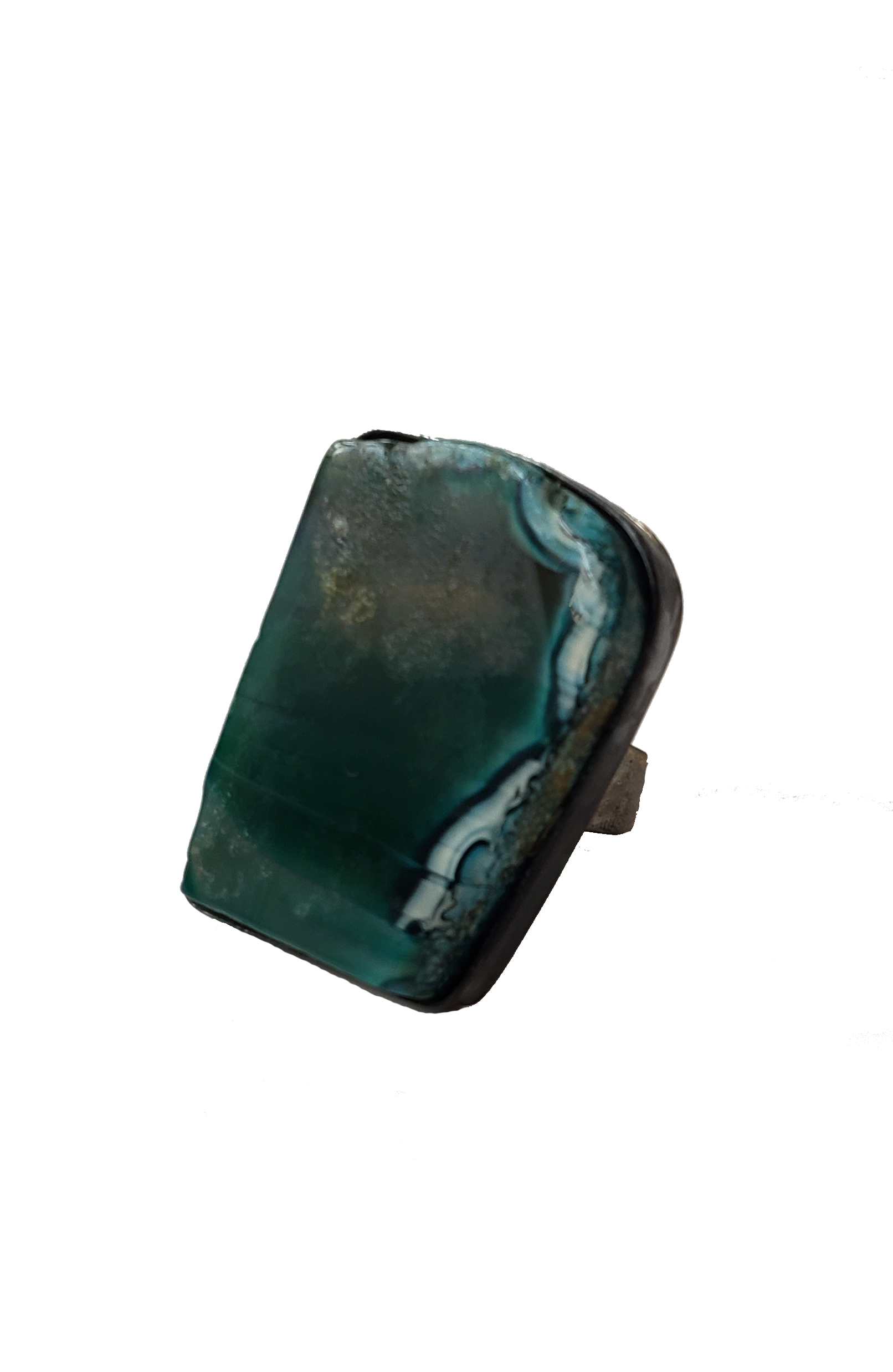 Edge of the Moon Dyed Agate Slice Ring