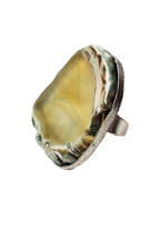 Edge of the Moon Dyed Agate Slice Ring