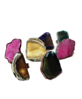 Edge of the Moon Dyed Agate Slice Ring