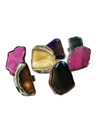 Edge of the Moon Dyed Agate Slice Ring