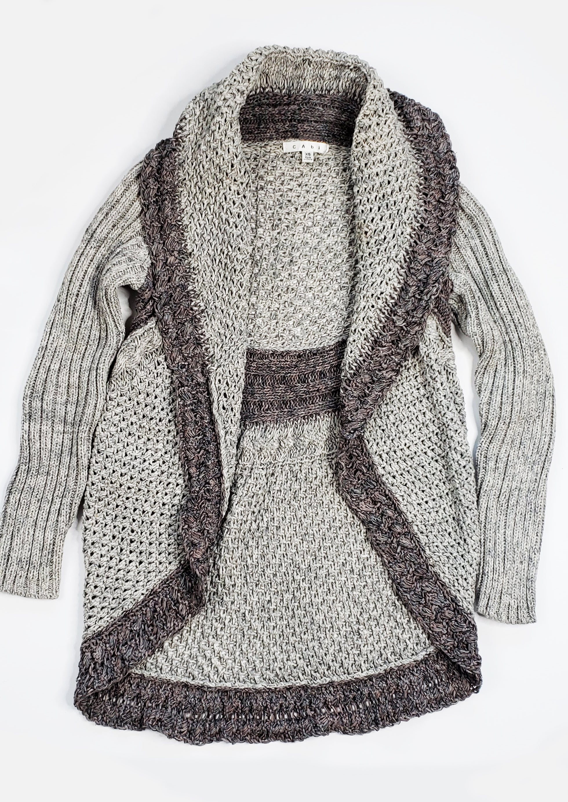 CAbi Crocheted Waterfall Cardigan
