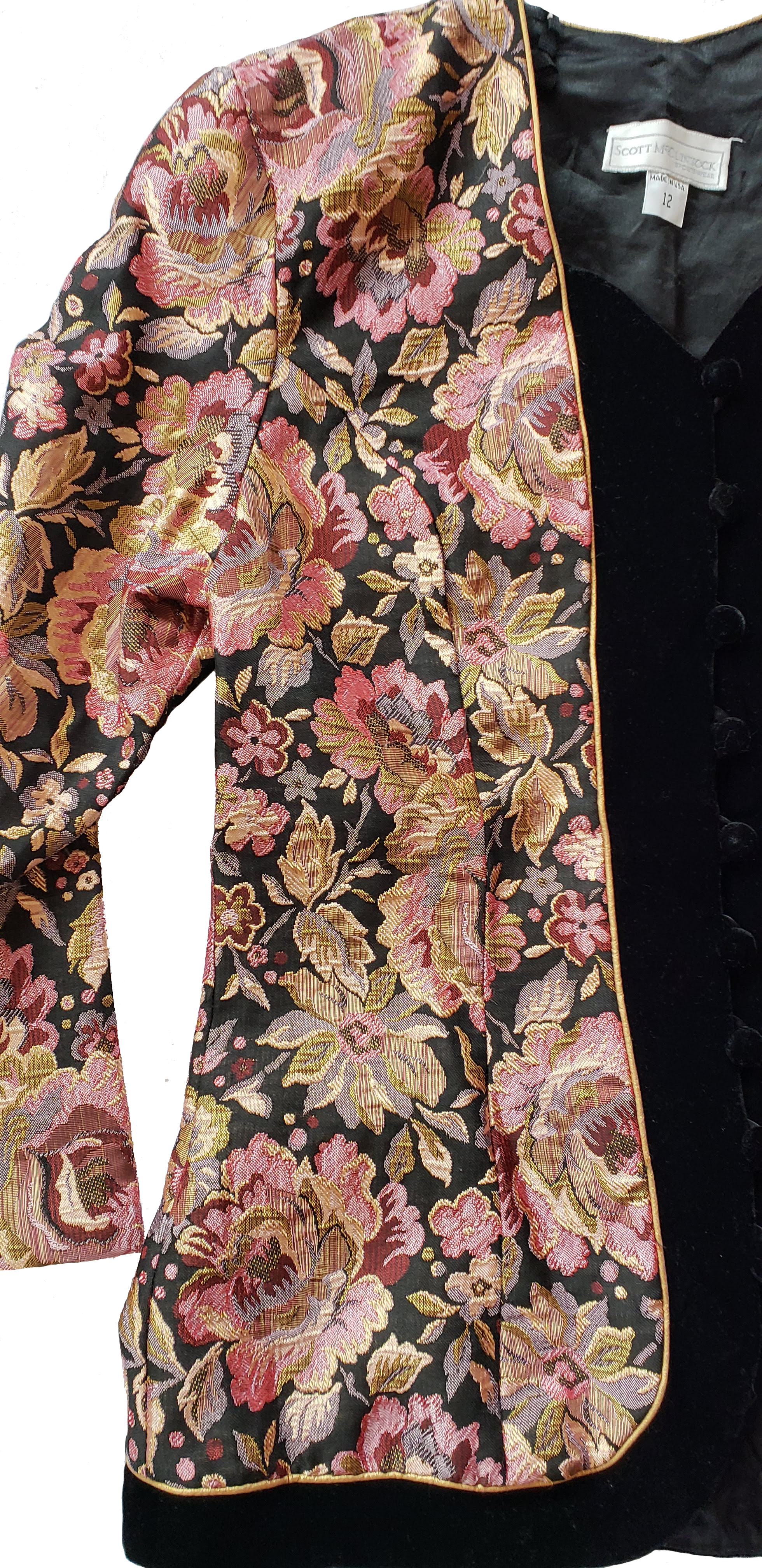 Vintage 80's Scott McClintock Sportswear Tapestry & Velvet Jacket