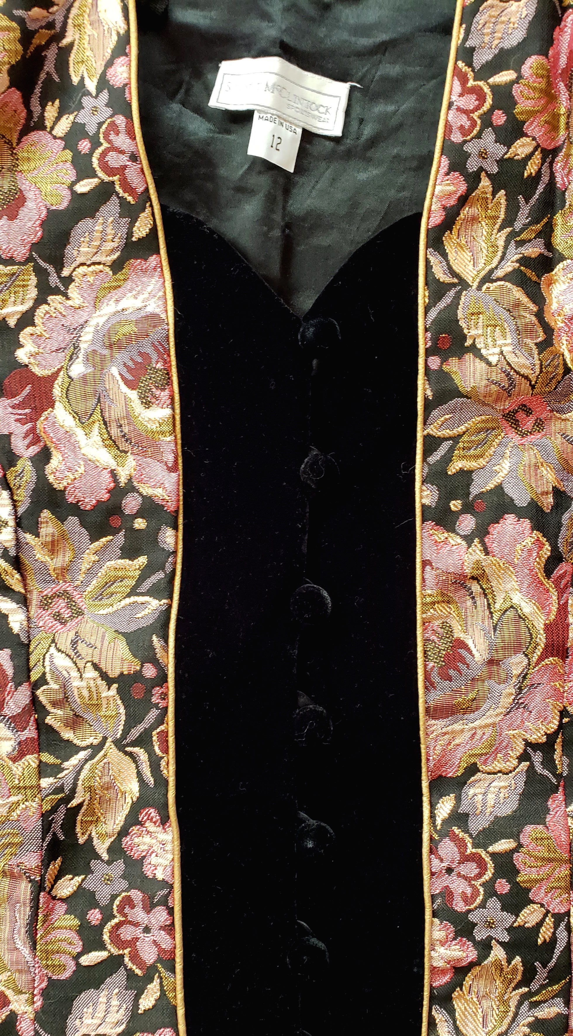 Vintage 80's Scott McClintock Sportswear Tapestry & Velvet Jacket