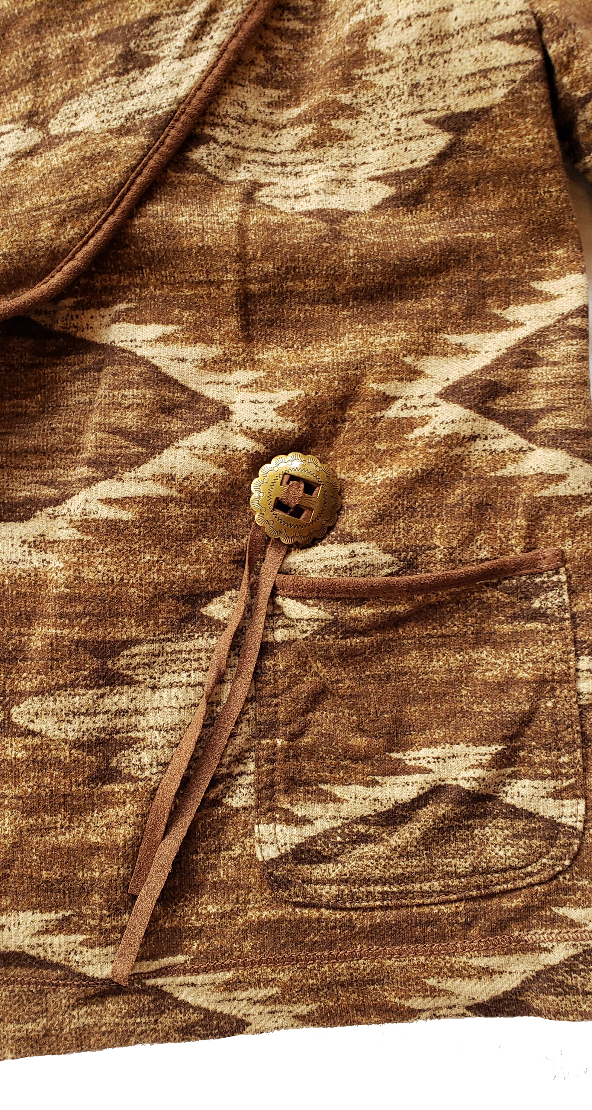 Lauren Jeans Co Ralph Lauren Knit Aztec Print Asymmetric Jacket