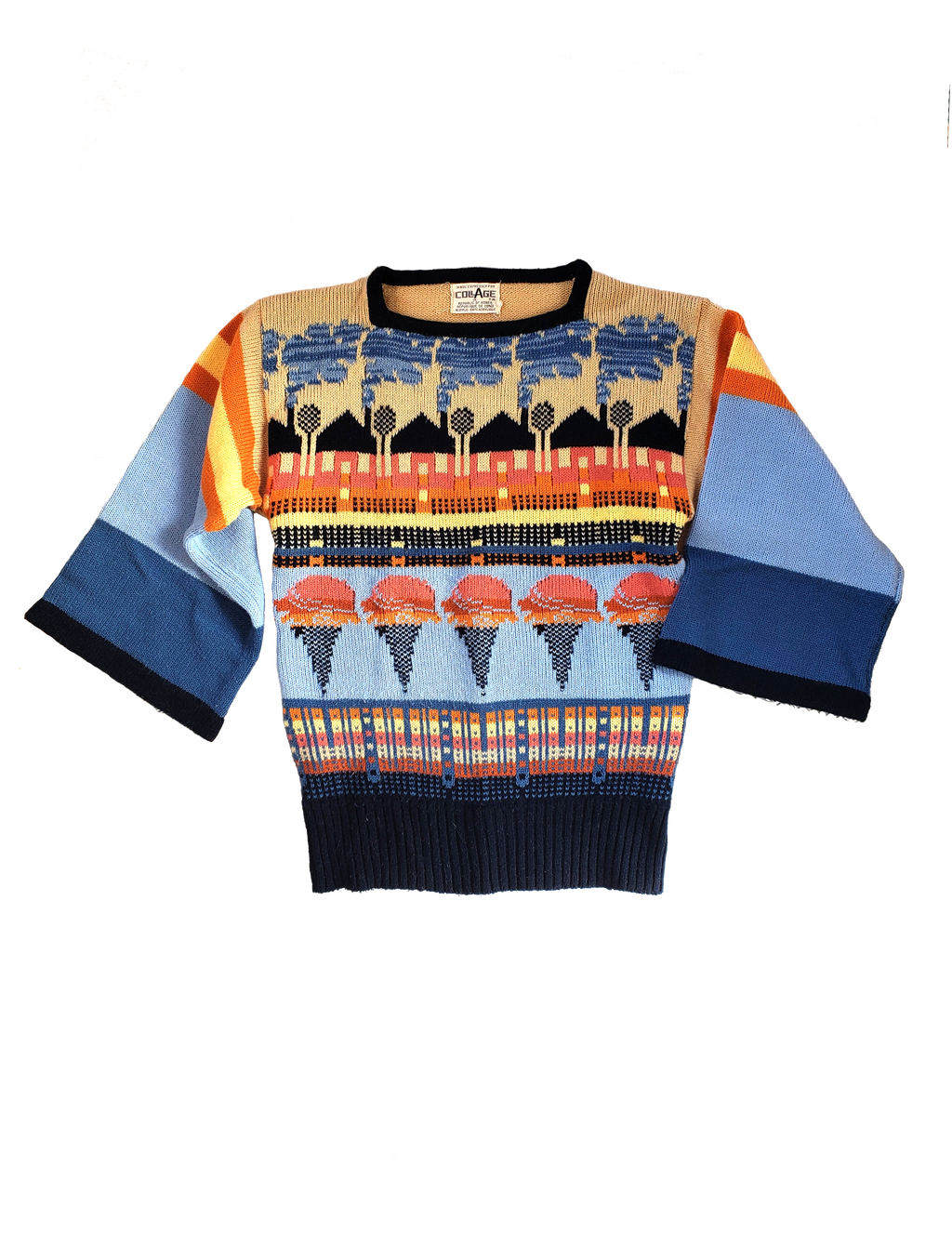 Vintage 70s Collage Ice Cream Sweater