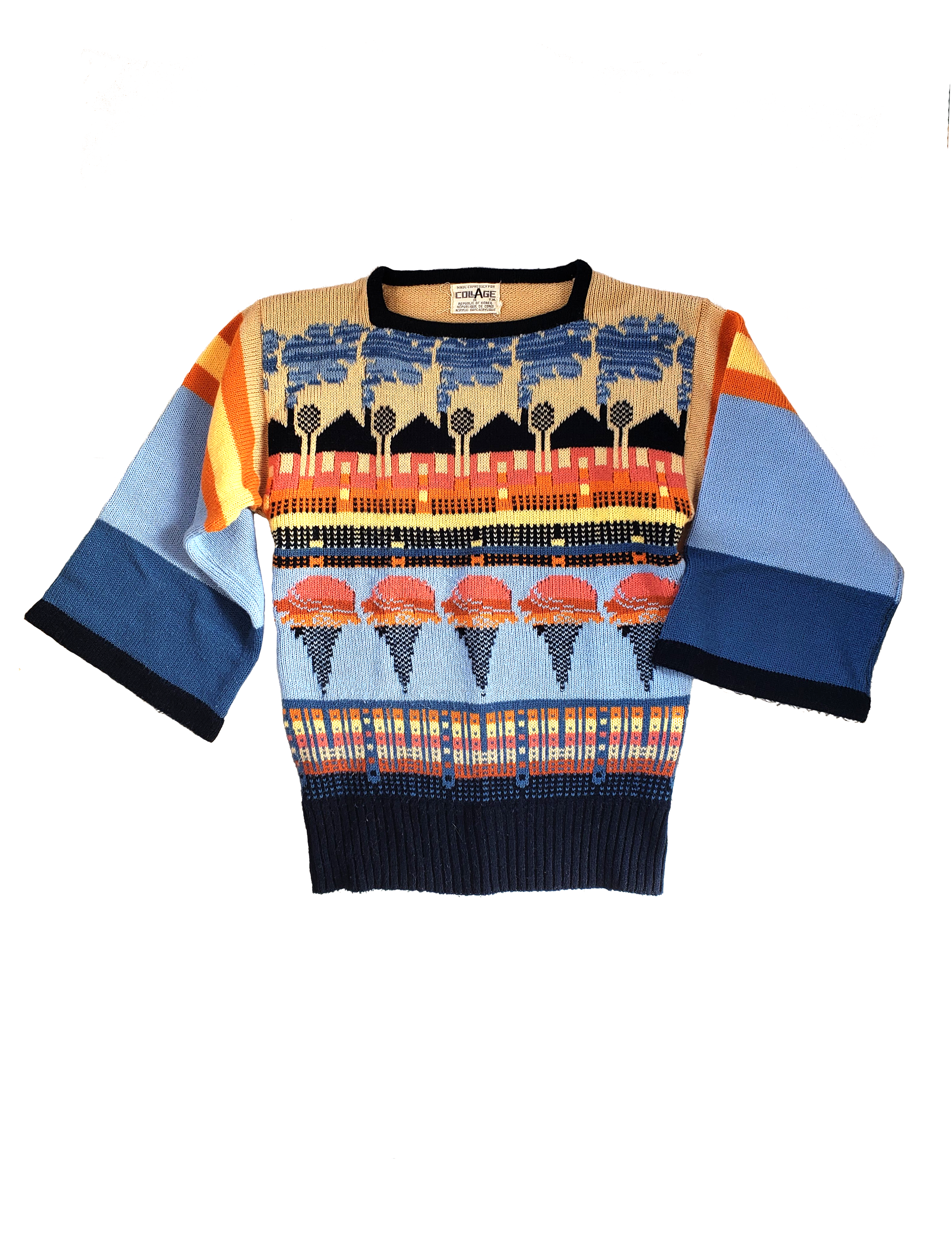 Vintage 70s Collage Ice Cream Sweater