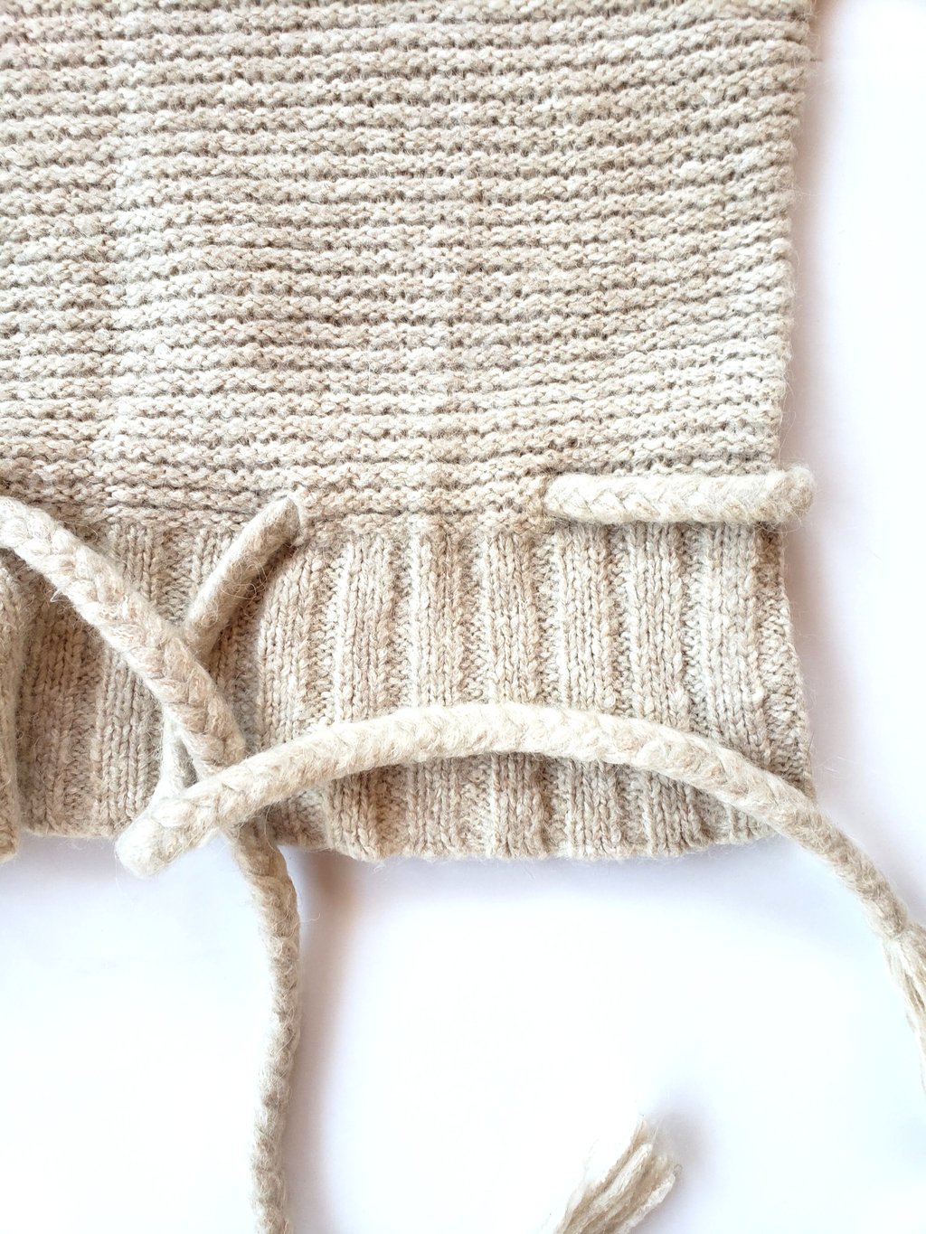 Creamy Smooth Cowel Neck Tie Waist Sweater