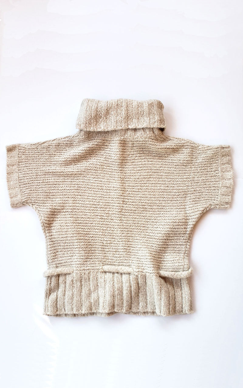 Creamy Smooth Cowel Neck Tie Waist Sweater