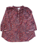 Vintage 70s Red/Blue Paisley Boho Top