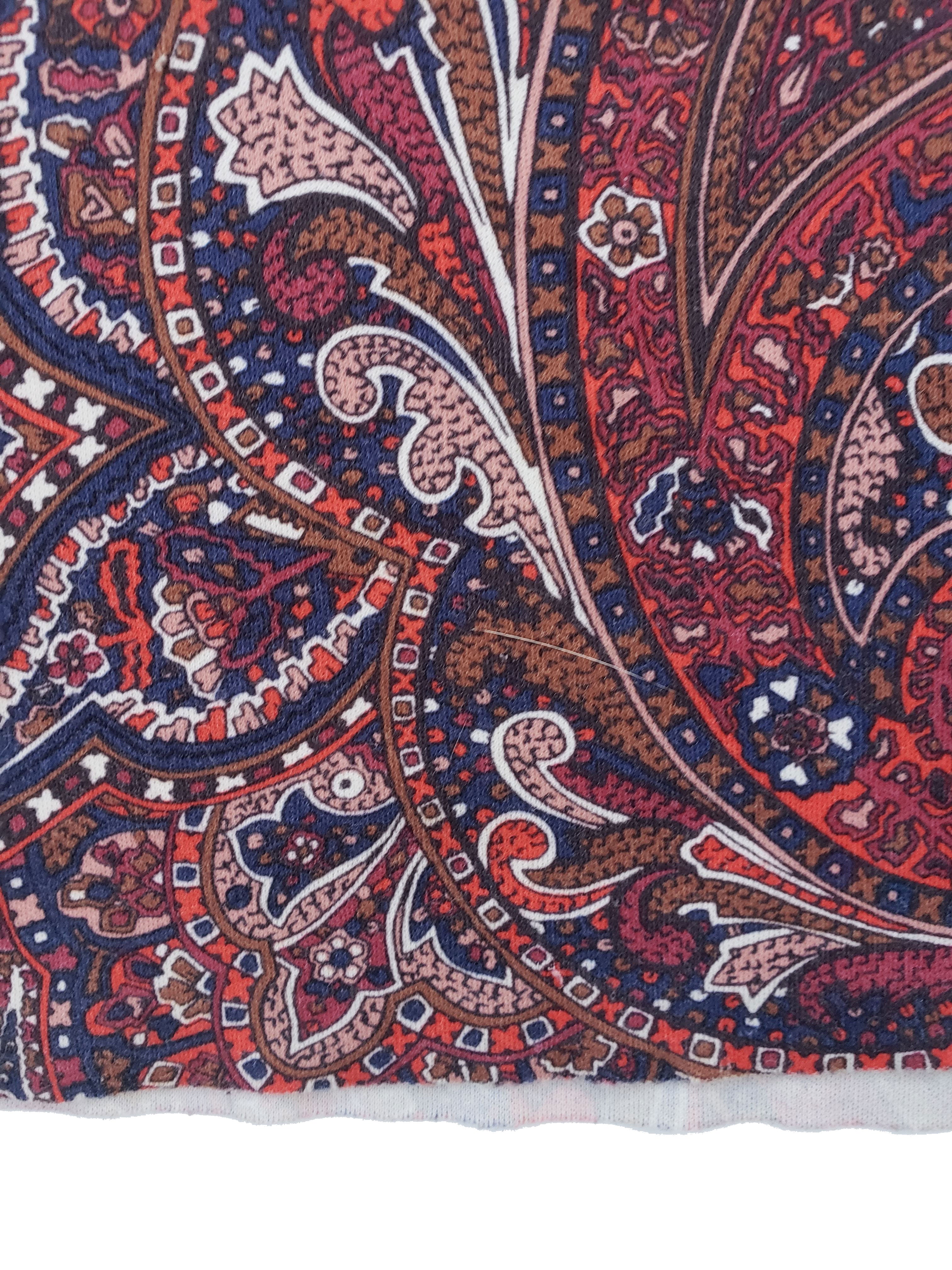 Vintage 70s Red/Blue Paisley Boho Top