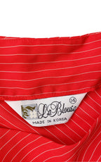Vintage Red Pinstriped La Blouse